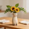 Cat Vase Resin Cat Desk Ornament Whimsical Vase for Bookshelf Mantel Entryway Living Room Dining Table Bedroom Office Balcony