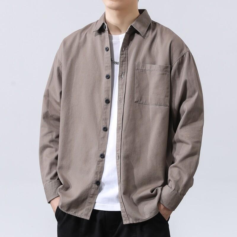New Autumn and Winter Retro Loose Casual Long-sleeved Shirt Thickened Men's Daily Wear Jacket