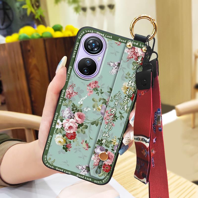Dirt-resistant Wrist Strap Phone Case For Blackview A200 Pro Protective For Mom Soft case Shockproof Chinese style Ring