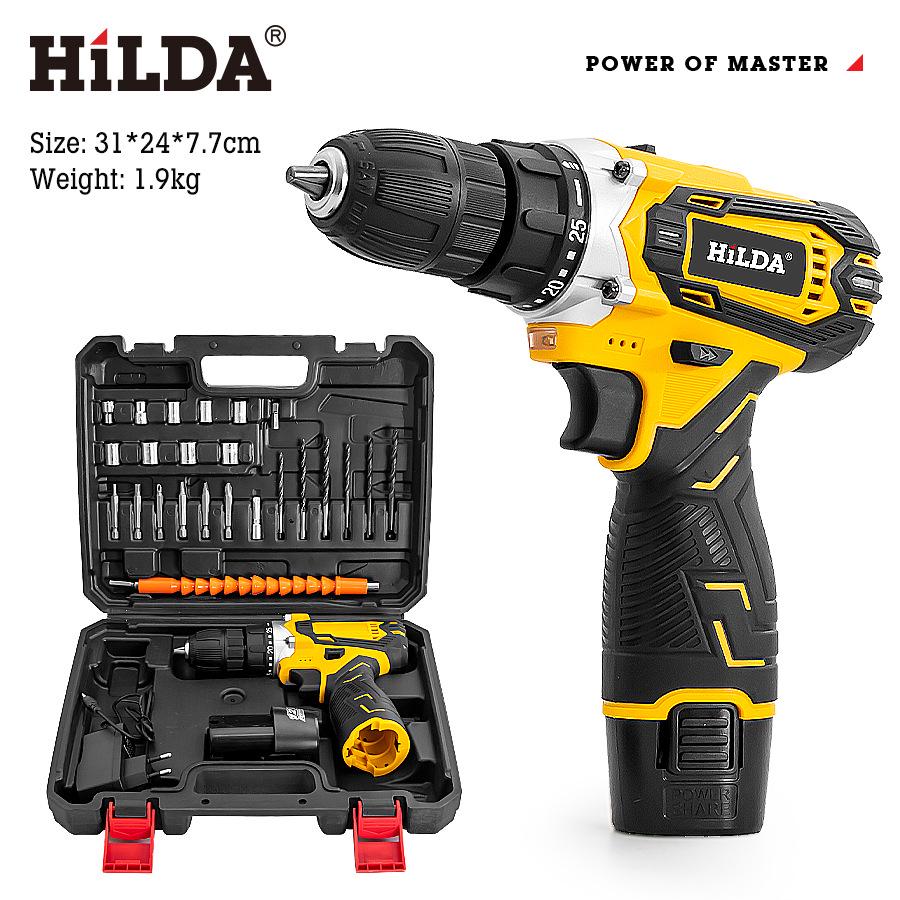 Hilda Rechargeable Lithium-Ion Impact Drill & Portable Electric Screwdriver Set