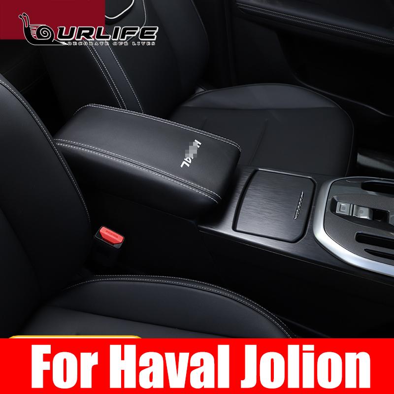Car Armrest Cover Center Control Armrest Box Microfiber PU Leather Interior Parts For Haval Jolion  2022 2023