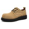 2025 platform derby shoes British heightening men's shoes tooling casual basic versatile commuter leather shoes beige 1560-J