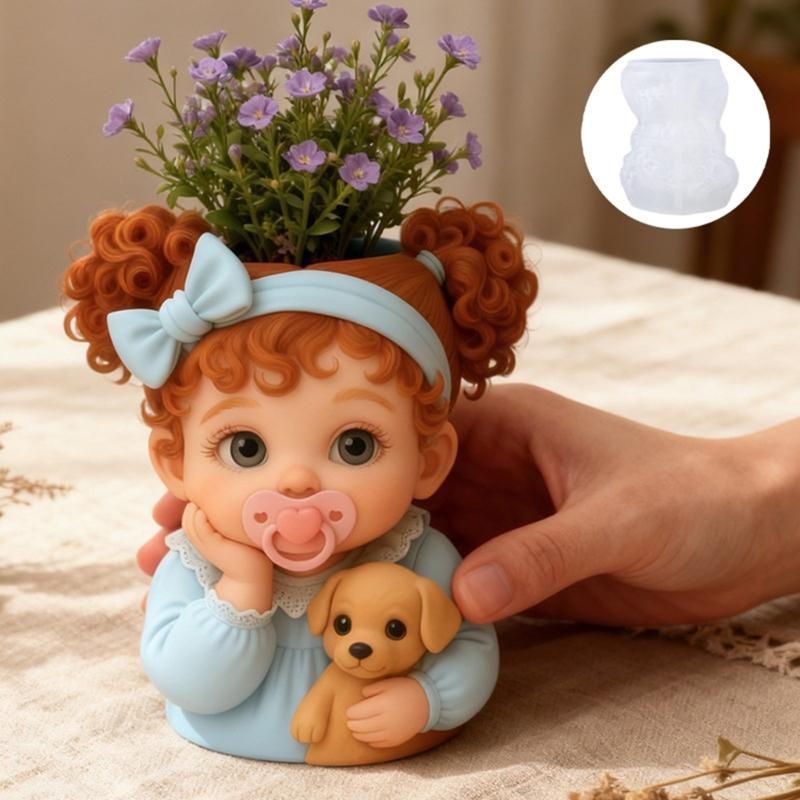 Adorable Dog Shaped Silicone Mold To Create Unique Plant Pots And Decorative Resin Containers Silicone Dog Planter Mold