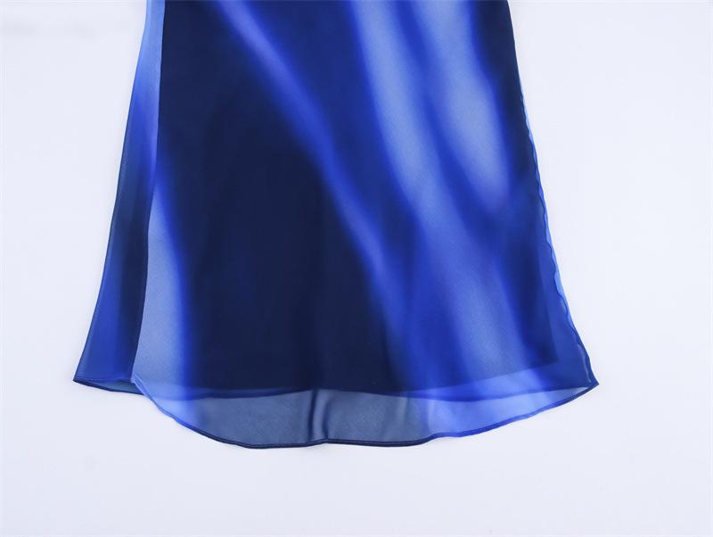 European & American Style 2025 Fashion Printed Halter Neck Long Dress for Women