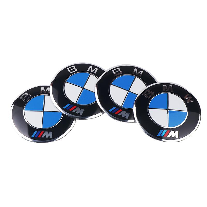 KSMH6 4Pcs Car Styling BMW Emblem Tire Wheel Center Sticker Hub Cap Badge Decals For BMW M Power 1 3 4 5 6 7 M3 M5 M6 E46 E39 E60 E90