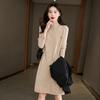 With Coat Sweater Skirt Women's Autumn and Winter Wear Knitted Dress Semi-turtleneck Medium and Long Inner Bottoming Shirt