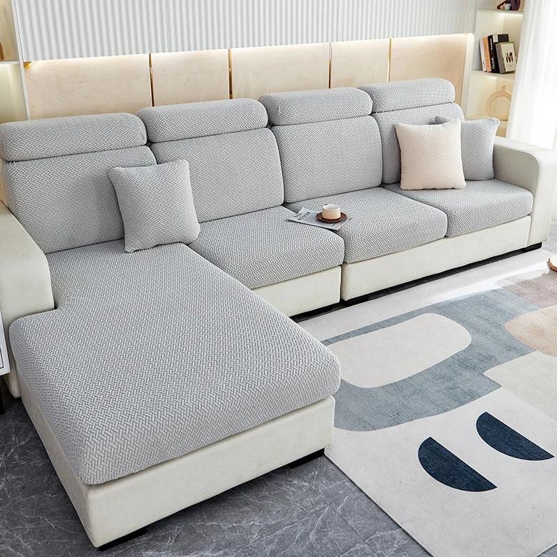 New Jacquard Sofa Seat Cushion Cover For Living Room Stretch Modern Sectional Seat Slipcover L Shape Corner Armchair Sofa Cover