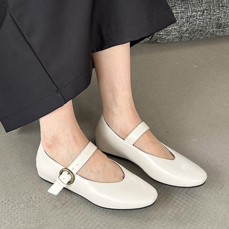 Fashion Shallow Women Flat With Shoes Female Soft Casual Fashion Metal Buckle Footwear Flats Mary Janes Lolita Shoes For Ladies