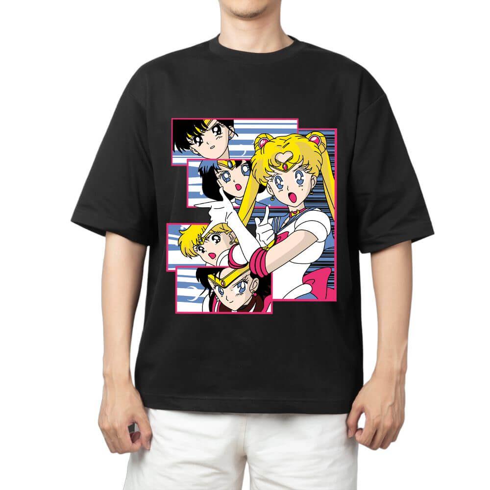 2026 New Sailor Moon Anime Graphic Printed Short Sleeve Tshirt Mens and Womens Tshirt Mens Tops Sports Tshirt Daily Wear