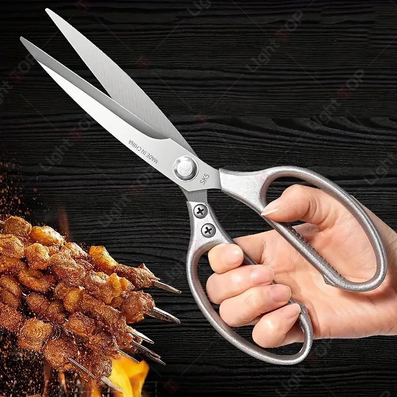 NEW Extended Kitchen Scissors Stainless Steel Chicken Bone Scissors Multi-functional BBQ Meat Cutting Scissor Knife for Kitchen