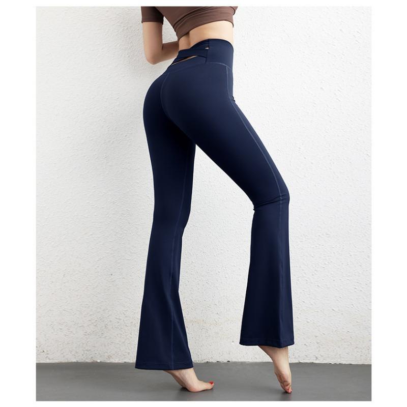 High Waisted Waist Cinching Hip Lifting Fitness Exercise Elastic Bell Bottom Pants Women Casual Outdoor Running Yoga Pants