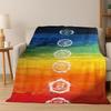 Yoga Cosmic Energy Rainbow 35 Chakra Meditation Flannel Blanket Soft Warm Throw Blanket for Bedroom Living Room Bed Travel Gift