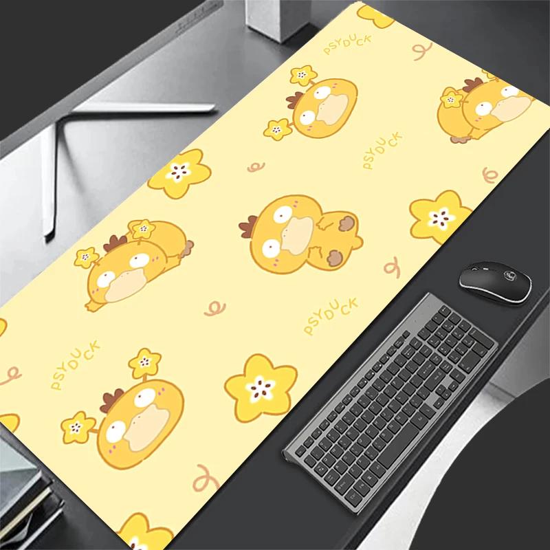 Larger Speed PC Computer Keyboard Pad Pu Leather Mouse Pad Anime Pokemon Psyduck Desk Mat Gaming Accessories Pikachu Mousepad