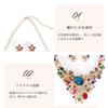 [KK Solis] Orchid Motif Earrings & Necklace Set with Marquise & Teardrop Crystals - Perfect for Concerts, Dance Performances, Recitals,