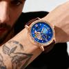 Luxury Men's Business Automatic Mechanical Watch, with a Skeleton Design, Retro Stylish Carved Dial As a Gift Wrist Watches