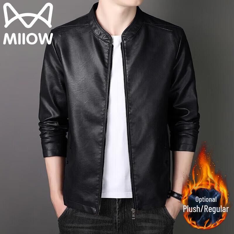 M-CODE Men's Casual Faux Leather Jacket