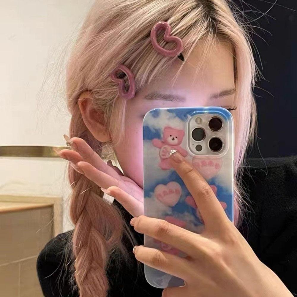 Bangs Clip Headdress Hair Accessories Y2K Hair Barrettes Love Heart Hair Clip Korean Style Hairpin