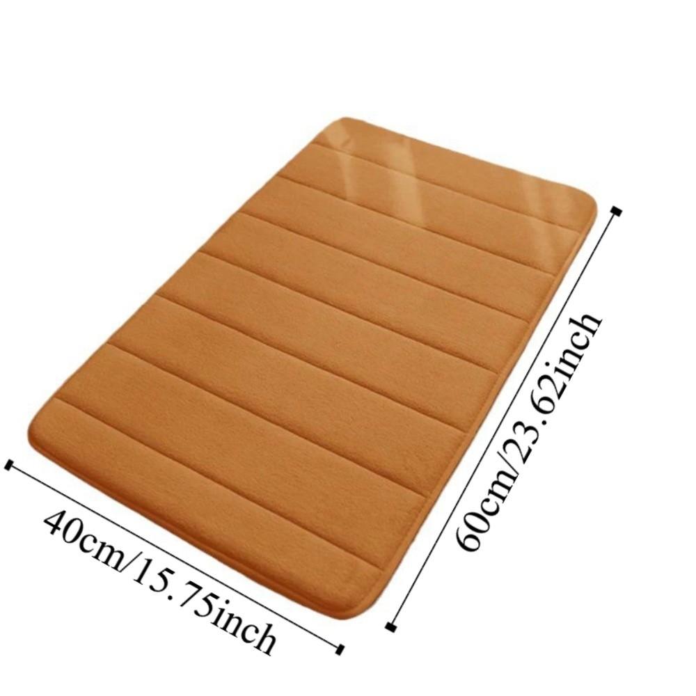 New 40*60cm Bath Mat Dry Fast Soft Memory Foam Mat Anti-skid Striped Coral Velvet Water Absorption Mat Home Floor