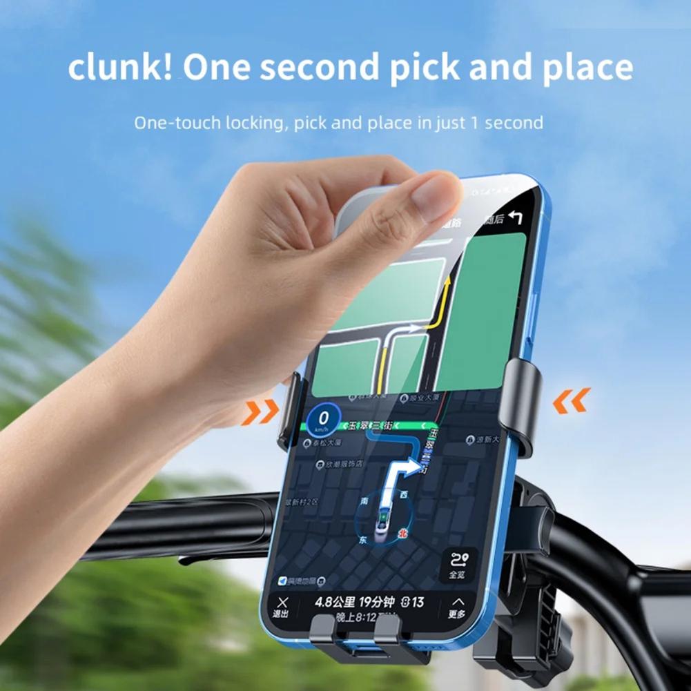360 Degree Rotation Motorcycle Phone Holder Shock Absorption