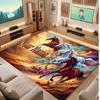 Horse Theme Soft Crystal Velvet Rug Custom Name & Text Print Non Slip Floor Rug for Bedroom Living Room