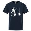 Summer Unisexs Highquality 100 Pure Cotton Fun Astronaut Print Loose Round Neck Short Sleeved Cool Casual Breathable Tshirt