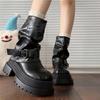 Handsome retro Martin boots children's short boots 2025 new spring and autumn small thick heel locomotive stacking pants tube boots