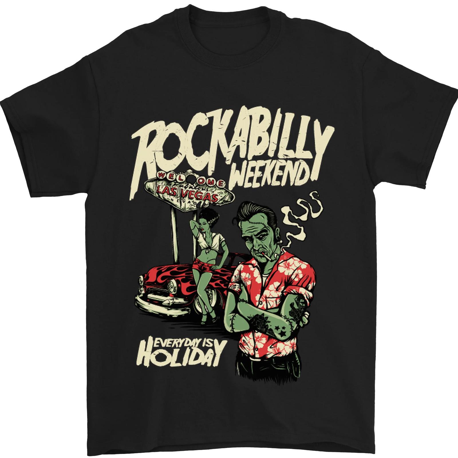 Rockabilly Weekend Music Hot Rod Mens T-shirt Cotton L