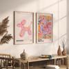 Conjunto de arte de parede de galeria com 2 impressões, pôster de gradiente de aura abstrata retrô, pinturas em tela vintage estéticas dos anos 70, sala de casa sem moldura