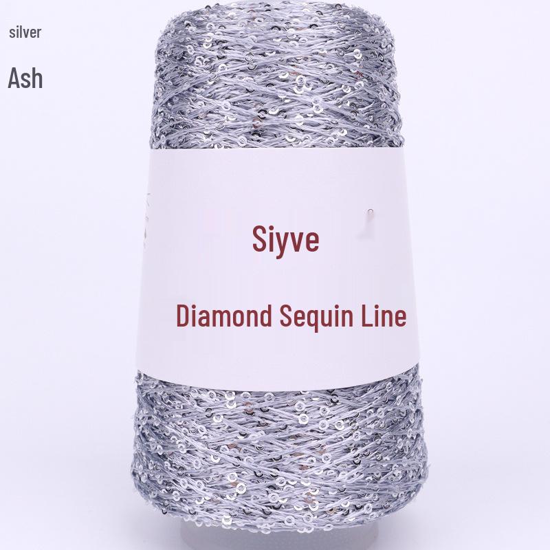 Filato di paillettes Siyue 2mm - Lana tessuta a mano per progetti fai da te (100 grammi)