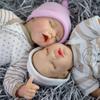45cm Lifelike Reborn Baby Doll Twin A Twin B Cloth Body Soft Touch Real Life Newborn Dolls Rooted Mohair Alive Bebe Reborn Boneca Kid's Christmas Gift