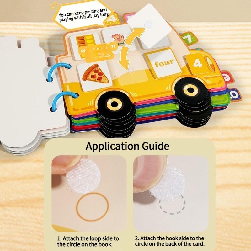 1SET car theme baby 1-10 digital learning quiet book early education educational science and education paper toys
