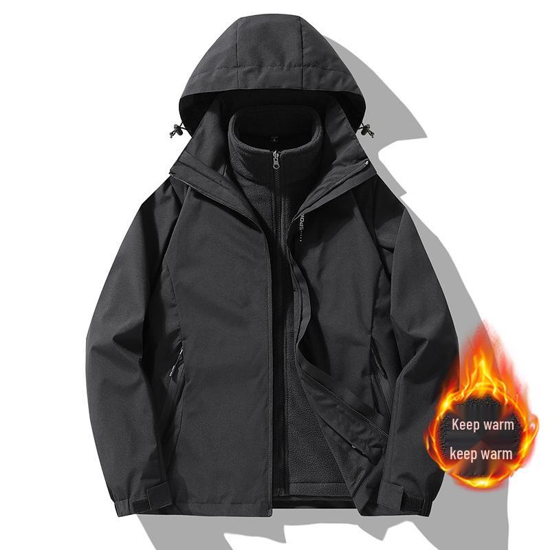 

Унісекс Водонепроникна Вітрозахисна Куртка 3-в-1 для Активного Відпочинку: Теплий, Знімний, Ідеальний для альпінізму або командного робочого одягу 2XL