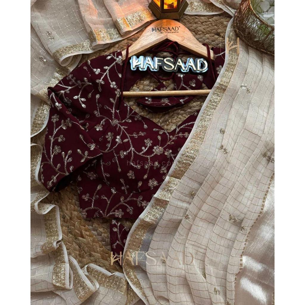 Grand Launch Party Wear Viscose Saree - Velvet Shine Sequin Edition