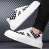 Fashion Height - increasing Round Toe Thick Sole Breathable Checkered Thin Laces Non - slip Casual Sneakers  Men's Shoes Lace-up