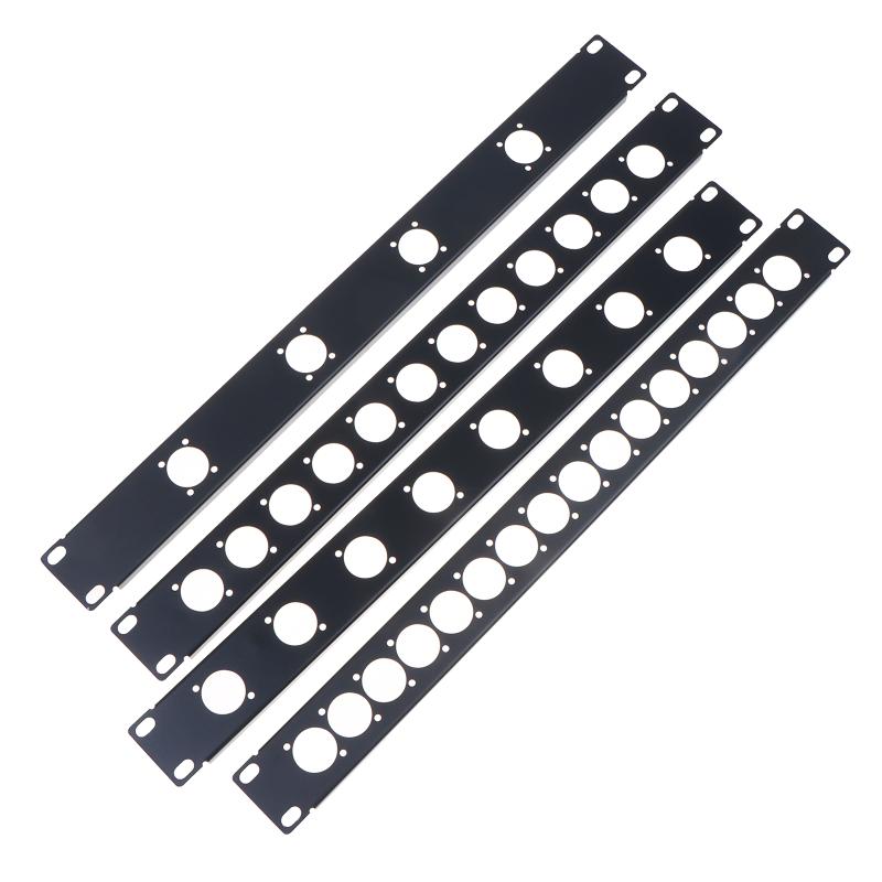 1U Rack Patch Metal Panel 4 8 12 16 Way Channel Flight Case Mount For Xlr Connecctor Speaker Jack Audio Cable Plug Socket
