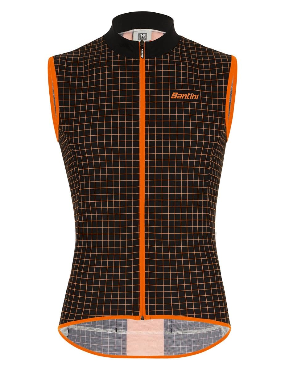 

Santini Nebula Gilet, Men s, Black/Orange, Size M, Cycling Wear