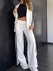 2024 Women's Casual Lapel Suit & Wide-Leg Pants Set - Autumn/Winter Trend for Europe & America
