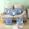 Büro Wohnzimmer Hause Kissenbezug Frische Elch Blau Muster Kissenbezug Auto Ornamente