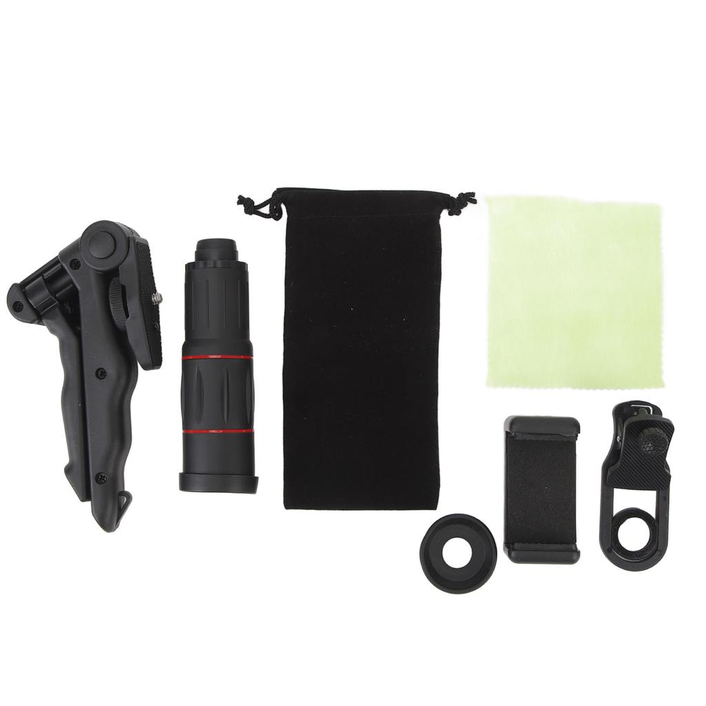 18X Monocular Telescope for Smartphone High Definition Monocular Telescope with Smartphone Adapter for Concert Bird Watching Traveling