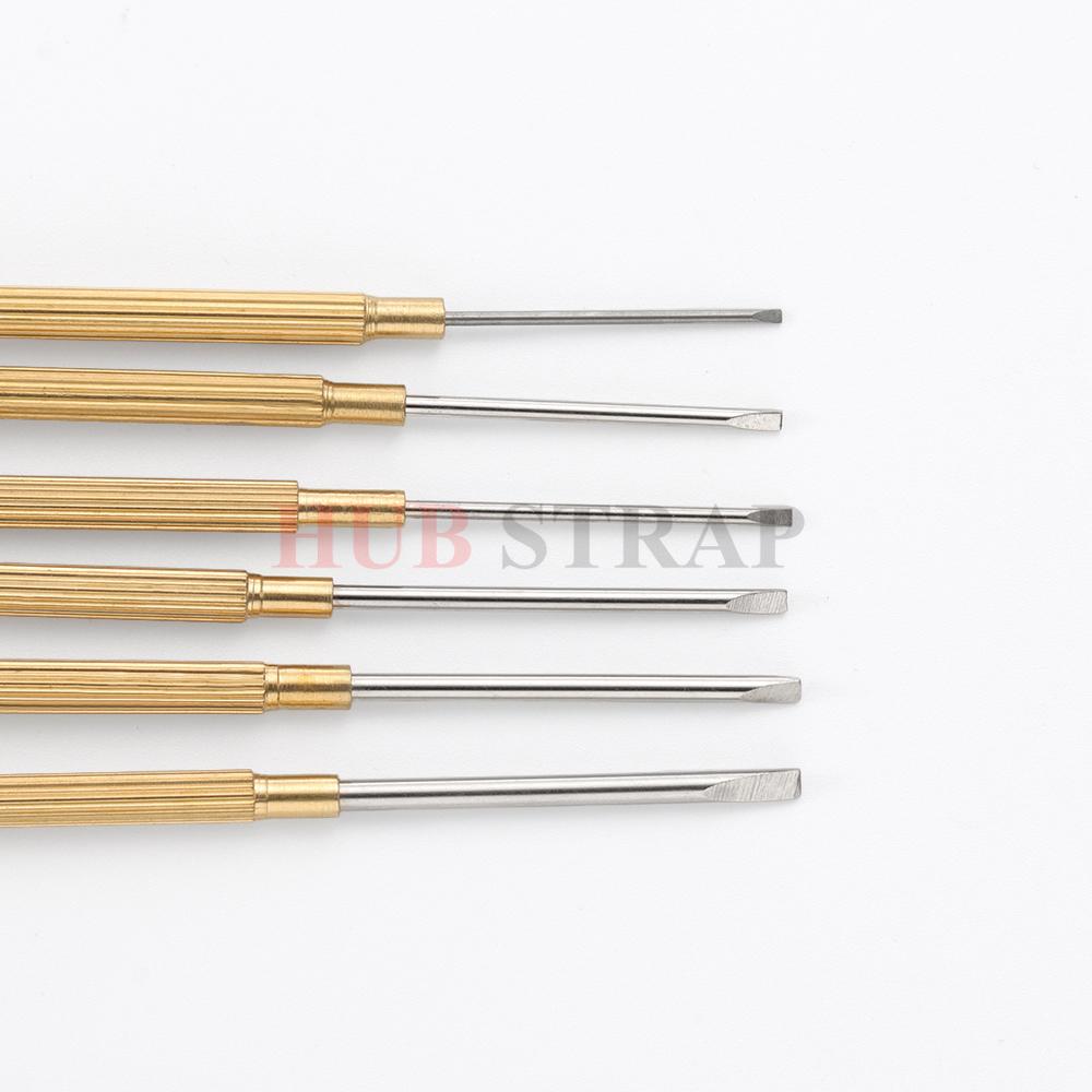 0.8mm 1.0mm 1.2mm 1.4mm 1.6mm 1.8mm Metal Slotted Screwdriver Watch Repair Tools Removal Install Screws Set Watchmaker for Rolex