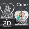 Custom 3D Crystal Photo, Personalized 3D Crystal Night Light Heart-shaped Photo Frame, Best Gift for Couple Love Women Men Wedding (MOM)
