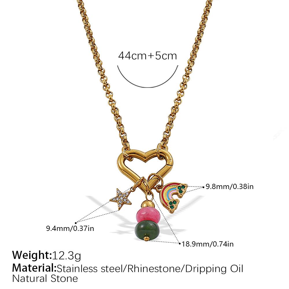Vacation Wind Ocean Theme DIY Pendant Necklace Stainless Steel Gold Plated Fashion Versatile Jewelry Women