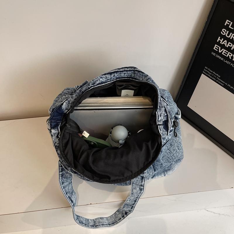 Denim Tasche Damen Pendler Große Kapazität Achseltasche Tragetasche Schultertasche