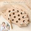 Wooden Hedgehog Threading Board Educational Toy for Kids Hand Eye Coordination Fine Motor Skills Puzzle Toy
