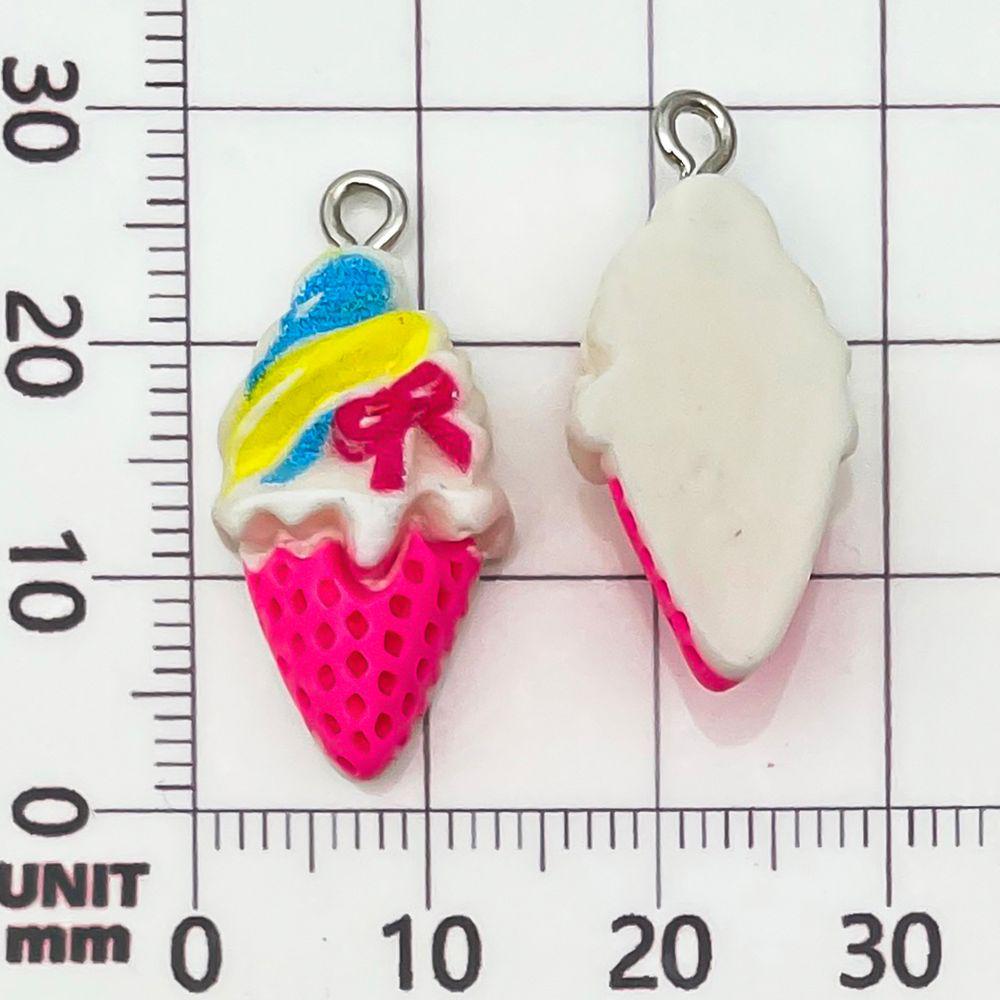 12 Colorful Resin Ice Cream Cone Charms for DIY Jewelry