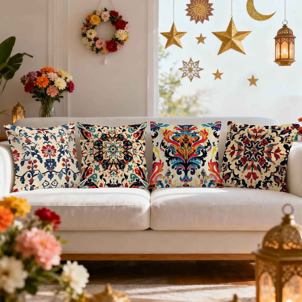 Vintage Persian Style Pillowcase Bedroom Sofa Cushion Cover 100% Polyester Living Room Cushion Pillowcase Home Decor