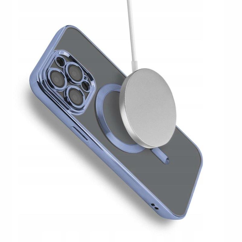 Etui do iphone 11 pro max magsafe obudowa wzmacniana niebieski case + szkło