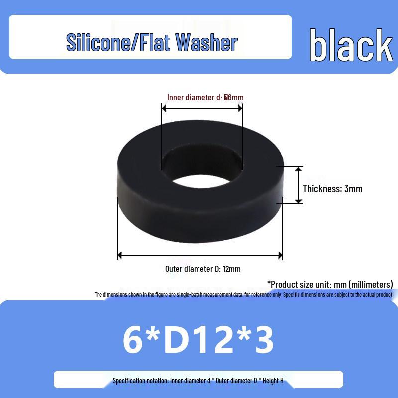 Shock-Absorbing Silicone Washer Pad Gasket – Soft Rubber Flat Sealing for M4, M5, M6, M8, M10.
