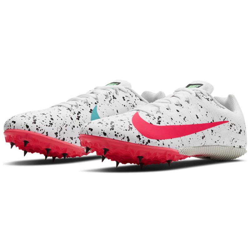 Nike Air Zoom Rival S 9 Spikes 'Paint Splatter White Crimson Jade' Sneakers Casual 907564-101