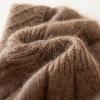 Cashmere Autumn and Winter New Style Women's High End Solid Color Pit Strip Thickened Warm Fashion Casual Cuffed Knitted Hat